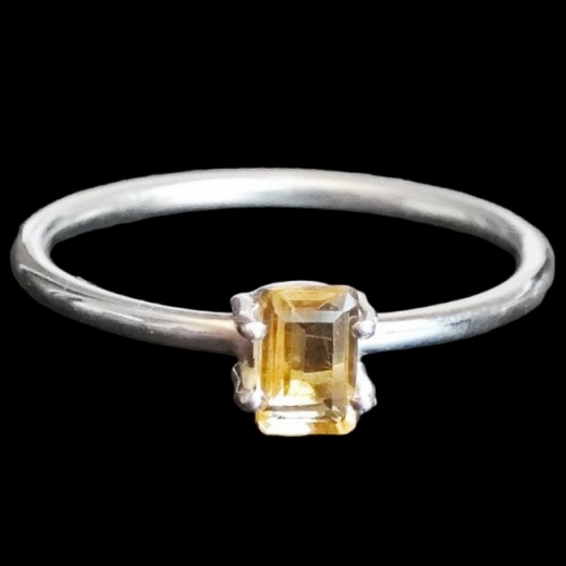 Citrin gyűrű, ezüst