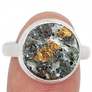 Extra ritka - Asztrofillit gyűrű, ezüst astrophylite, 59-es
