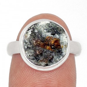 Extra ritka - Asztrofillit gyűrű, nyers, ezüst, 51-es