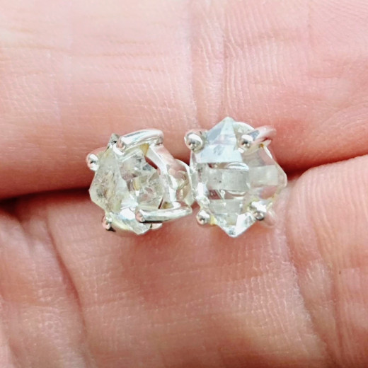 Herkimer gyémánt fülbevaló, ezüst Herkimer gyémánt fülbevaló, ezüst