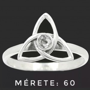 Herkimer gyémánt gyűrű, ezüst - kelta mintás