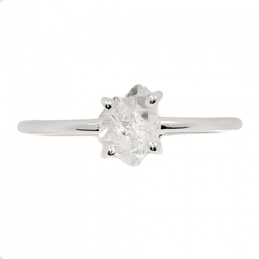 Herkimer gyűrű, ezüst, egyszerűen elegáns Herkimer gyűrű, ezüst, egyszerűen elegáns