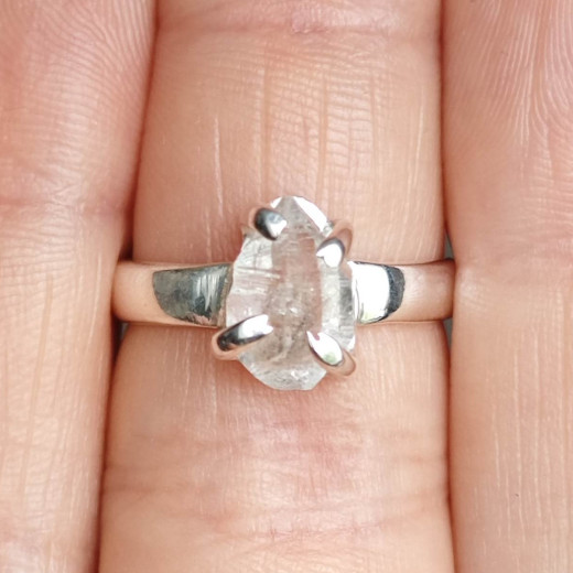 Herkimer gyűrű, ezüst, egyszerűen elegáns Herkimer gyűrű, ezüst, egyszerűen elegáns