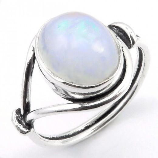 Holdkő gyűrű, ezüst, egyszerűen szép