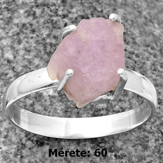 Nyers Kunzit gyűrű, ezüst - egyedi méretre is Nyers Kunzit gyűrű, ezüst - egyedi méretre is