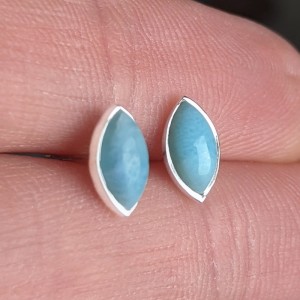 Larimar fülbevaló, ezüst