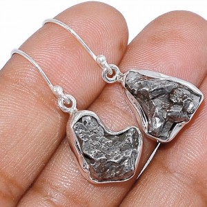 Meteorit fülbevaló, ezüst 