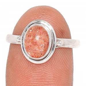 Eredeti napkő gyűrű, ezüst (mérete: 52)