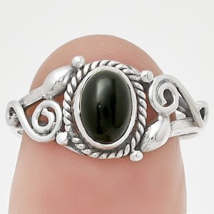 Ónix gyűrű, ezüst (mérete: 54)
