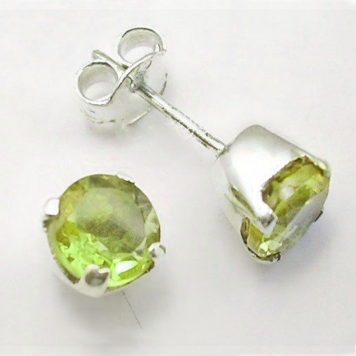 Peridot / Olivin fülbevaló, ezüst