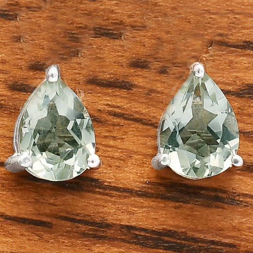 Praziolit (zöld ametiszt) fülbevaló Praziolit (zöld ametiszt) fülbevaló