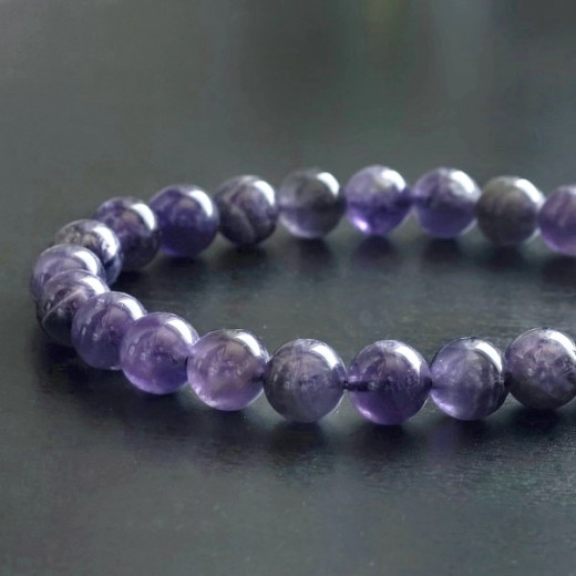 Ametiszt karkötő 8mm szemekből Ametiszt karkötő 8mm szemekből