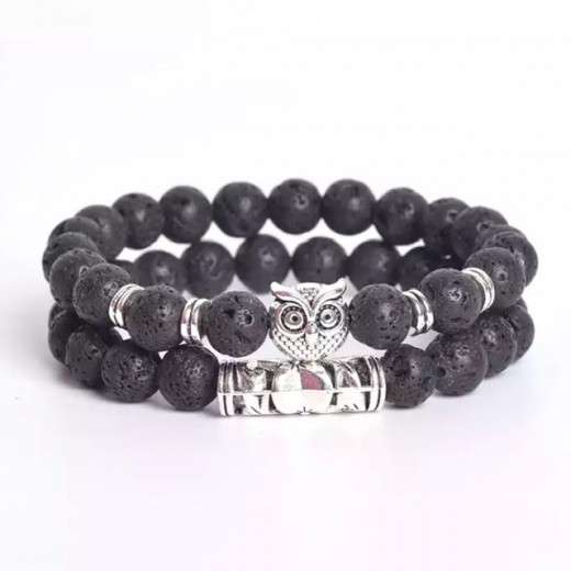 Lávakő páros karkötő Lávakő páros karkötő