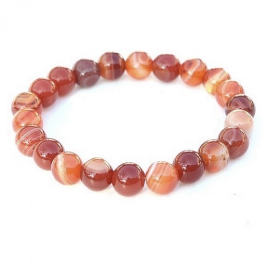 Sávos karneol karkötő Sávos karneol karkötő