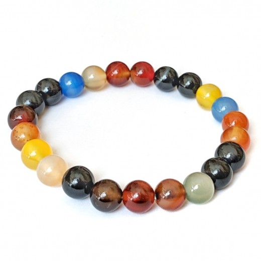 Vidám multikolor achát karkötő Vidám multikolor achát karkötő