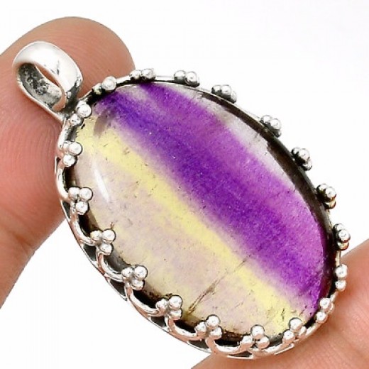 Fluorit medál, ezüst Fluorit medál, ezüst