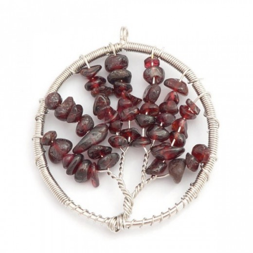 Gránát életfa medál