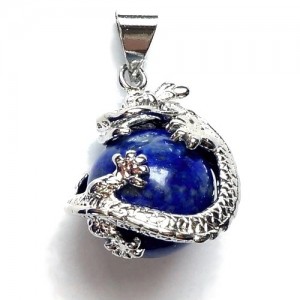 Lápisz lazuli sárkány gömb medál