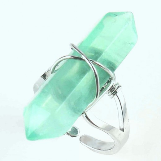 Fluorit gyűrű, zöld, állítható méret Fluorit gyűrű, zöld, állítható méret